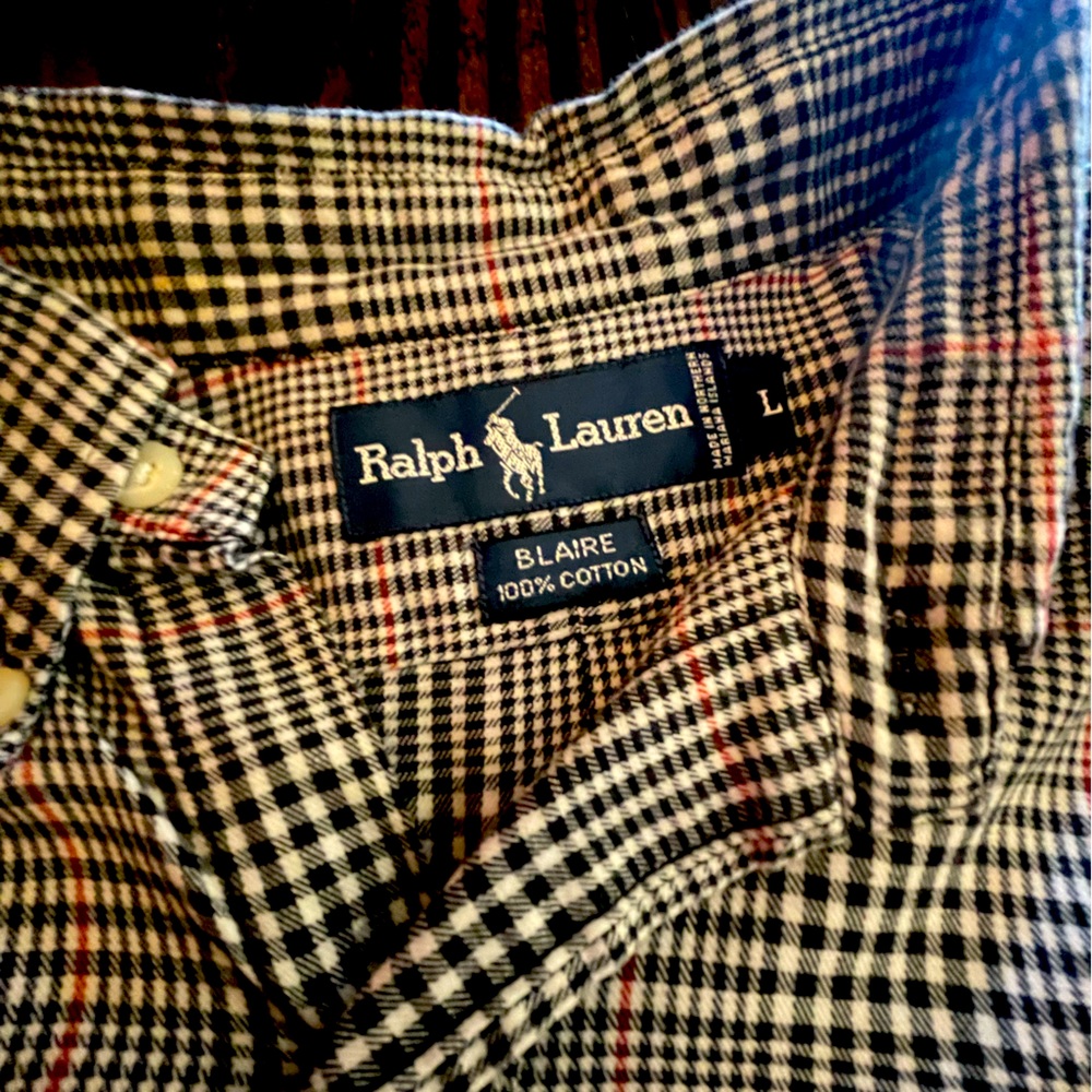 Ralph Lauren, large button-down men’s shirt, 100%  cotton.